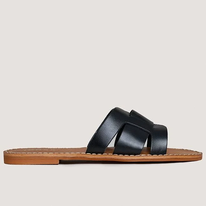 shoes Wilou Women's Jonak Leather Flat Sandals with Wide Straps jonak-paris.us $105