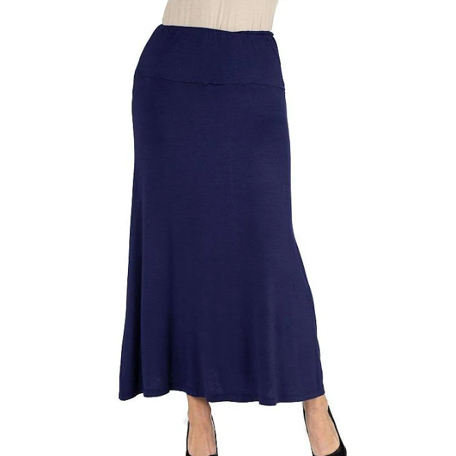 skirt Women's 24seven Comfort Apparel Elastic Waist Midi Skirt Kohl's $33.74
