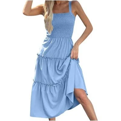 dress Women's Flowy Sleeveless Spaghetti Strap High Waist Ruffle Maxi Sundress Target $45.99