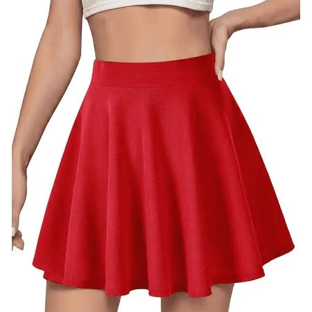 skirt Women's High Waist A-Line Stretch Flared Mini Skirt Walmart - SOMER $12.99
