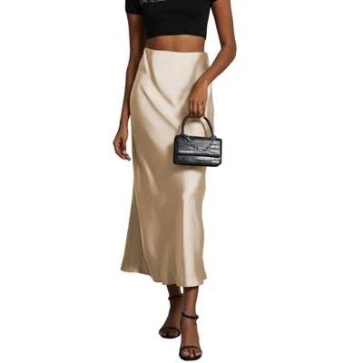 skirt Women's High Waist Draped Slim Fit Satin Midi Skirt Target $42.99