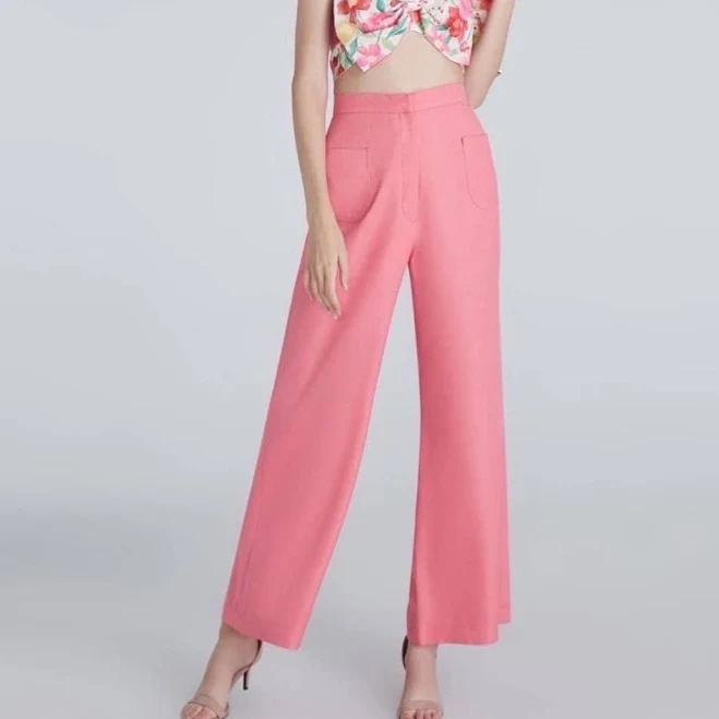 bottoms Women's High Waist Wide Leg Crepe Twill Palazzo Pants Etsy - Seller $71.1