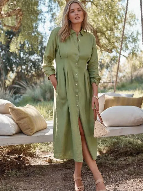 dress Women's J.Jill Linen Midi Dart-Waist Dress J.Jill $129