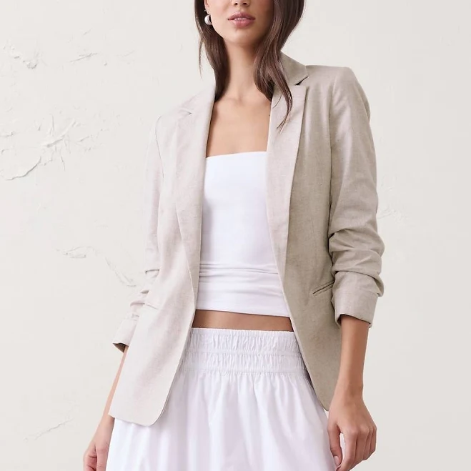 blazer Women's Linen-Blend Hayden Blazer Banana Republic Factory $100