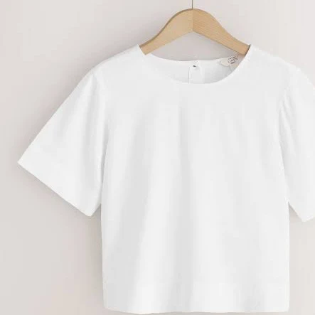 top Women's Linen Short Sleeve Boxy T-Shirt Next USA $32