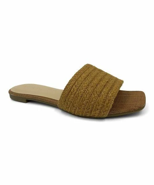 shoes Women's Natural Woven Espadrille Slide Flat Sandals Square Open Toe eBay - ck_salez $17.83