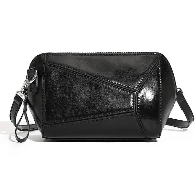 bag Women's Patent Leather Mini Crossbody Bag with Geometric Trim Baginning $64.99