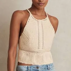 crop top Womens Reiss Cream May Cotton Crochet Tie-back Cropped Top Reiss $103