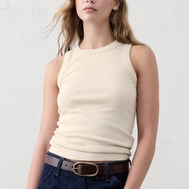 top Women's Ribbed Racer Tank Banana Republic Factory $15
