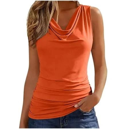 top Women's Silk Satin Cowl Neck Camisole Walmart - weiqiqre $15.81