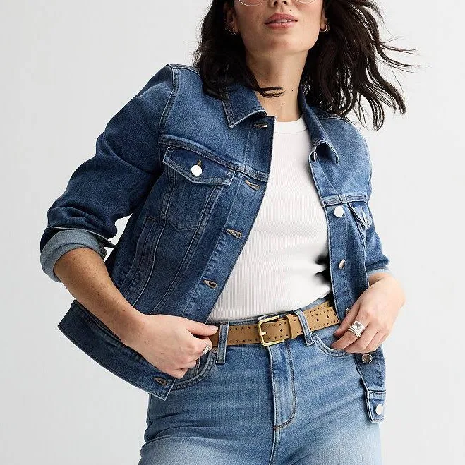 accessory Women's Sonoma Goods For Life Denim Jacket, Size: Small, Medium Wash Kohl's $39.99