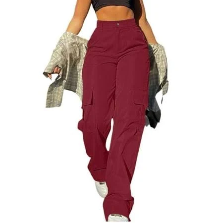 pants Women's Stretchy Waist Cargo Pants Walmart - OVTICZA $21.83