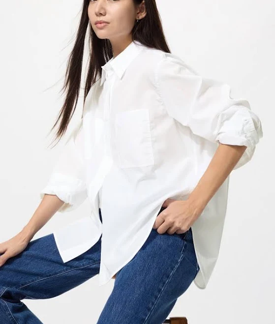 top Women's UNIQLO Cotton Oversized Shirt uniqlo.com/us $29.9