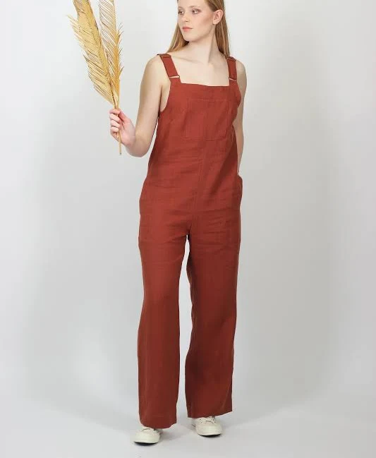 jumpsuit Women's Wide Leg Linen Jumpsuit with Pockets and Waist Ties Etsy - Seller $85.44