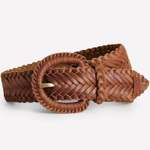 accessory Woven Leather Belt-Tan Boden $110