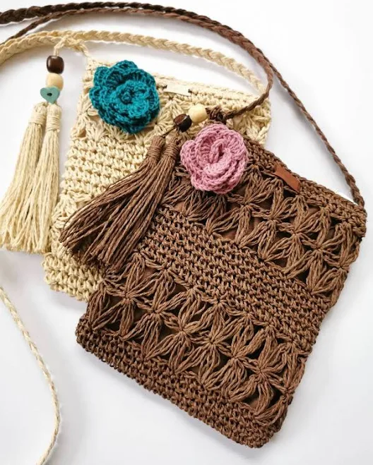 bag Woven Straw Crossbody Bag with Tassel Detail Etsy - Seller $30.83