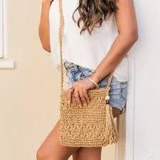 bag Woven Straw Tassel Crossbody Bag Aili's Corner $17.99
