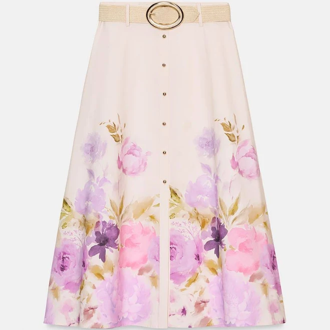 skirt Zara Floral Print Belted Midi Skirt Zara USA $69.9