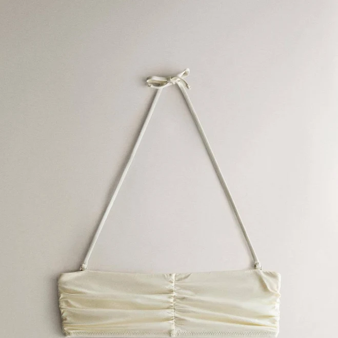 top Zara Home Gathered Beach Bandeau Bikini Top Zara Home US $39.9