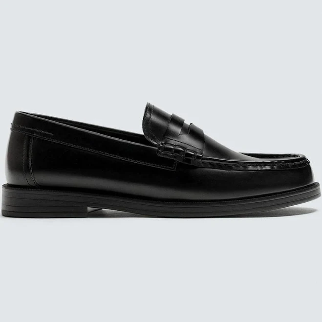 shoes Zara Men's Leather Penny Loafers Zara USA $109