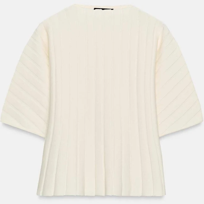 top Zara Puff Sleeve Rib Knit Top Zara USA $49.9