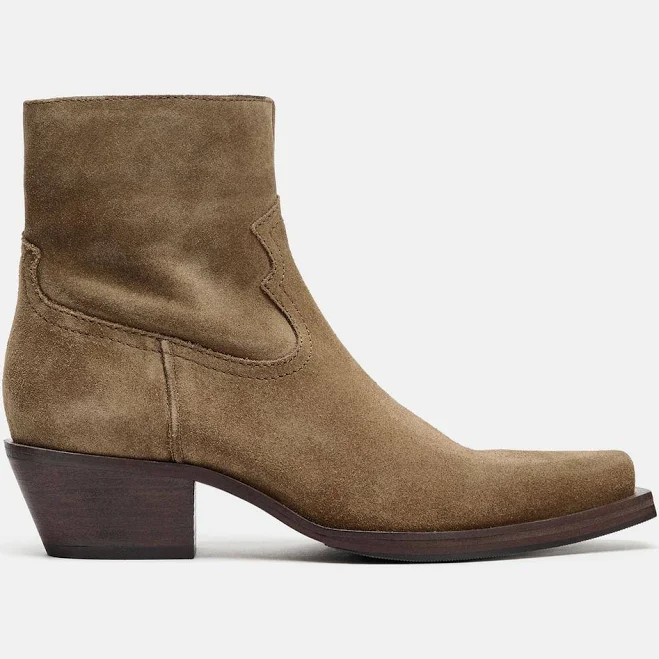shoes Zara Split Suede Cowboy Ankle Boots Zara USA $139