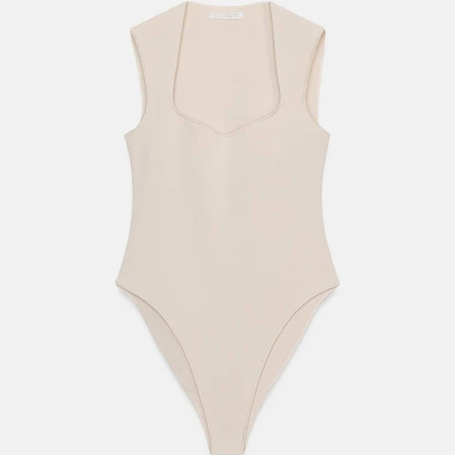 top Zara Stretch Square Neck Bodysuit Zara USA $35.9