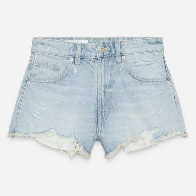 shorts Zara Trf Ripped High-Waisted Denim Shorts Zara USA $45.9