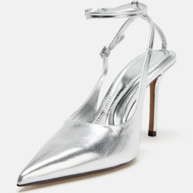 shoes Zara Women's Metallic Slingback Shoes Zara USA $59.9