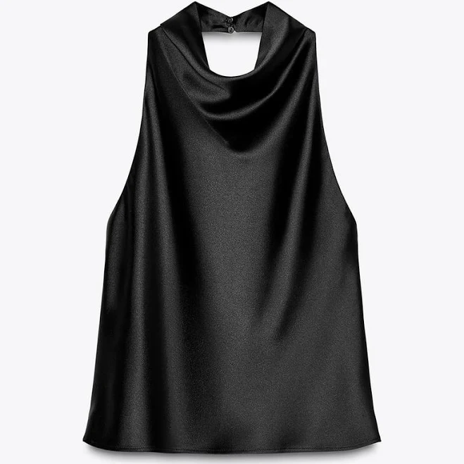 halter top Zara Women's Satin Halter Top Zara USA $39.9