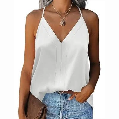 top Zeagoo Women's Silk Satin V-Neck Sleeveless Tank Tops Target $17.69