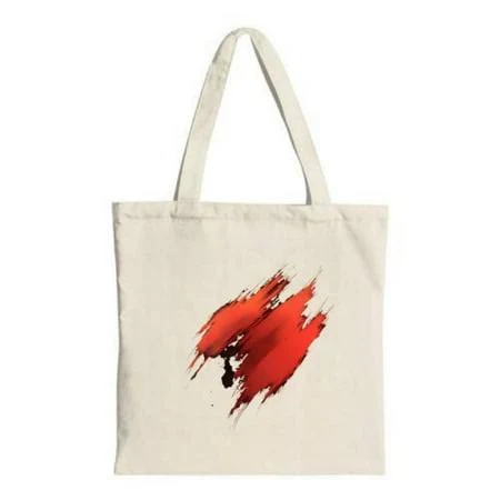 bag ZILE Stylish Canvas Tote Bag with Bold Red Brushstroke Design on White Perfect for Shopping Travel and Parties - Multifunctional & Reusable, Women's, Walmart - The LISENN store $11.7