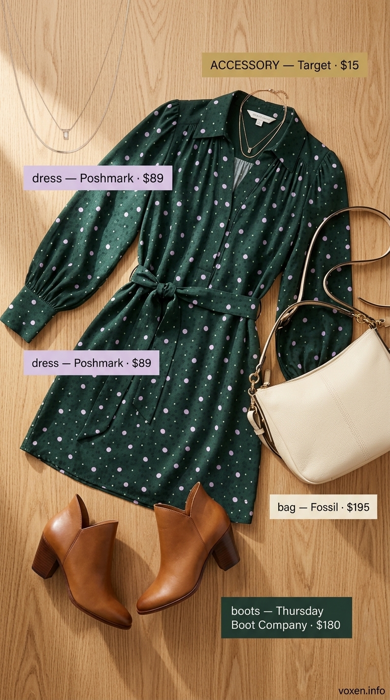 Effortless olive green polka dot shirt dress for casual summer days or evening drinks 2026.