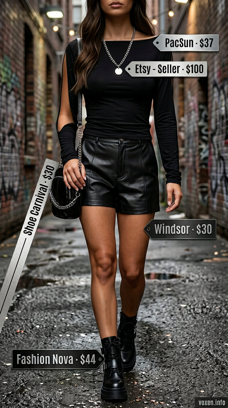 summer Boat Neck outfits for women 2026 - Edgy Summer Night Out outfit idea