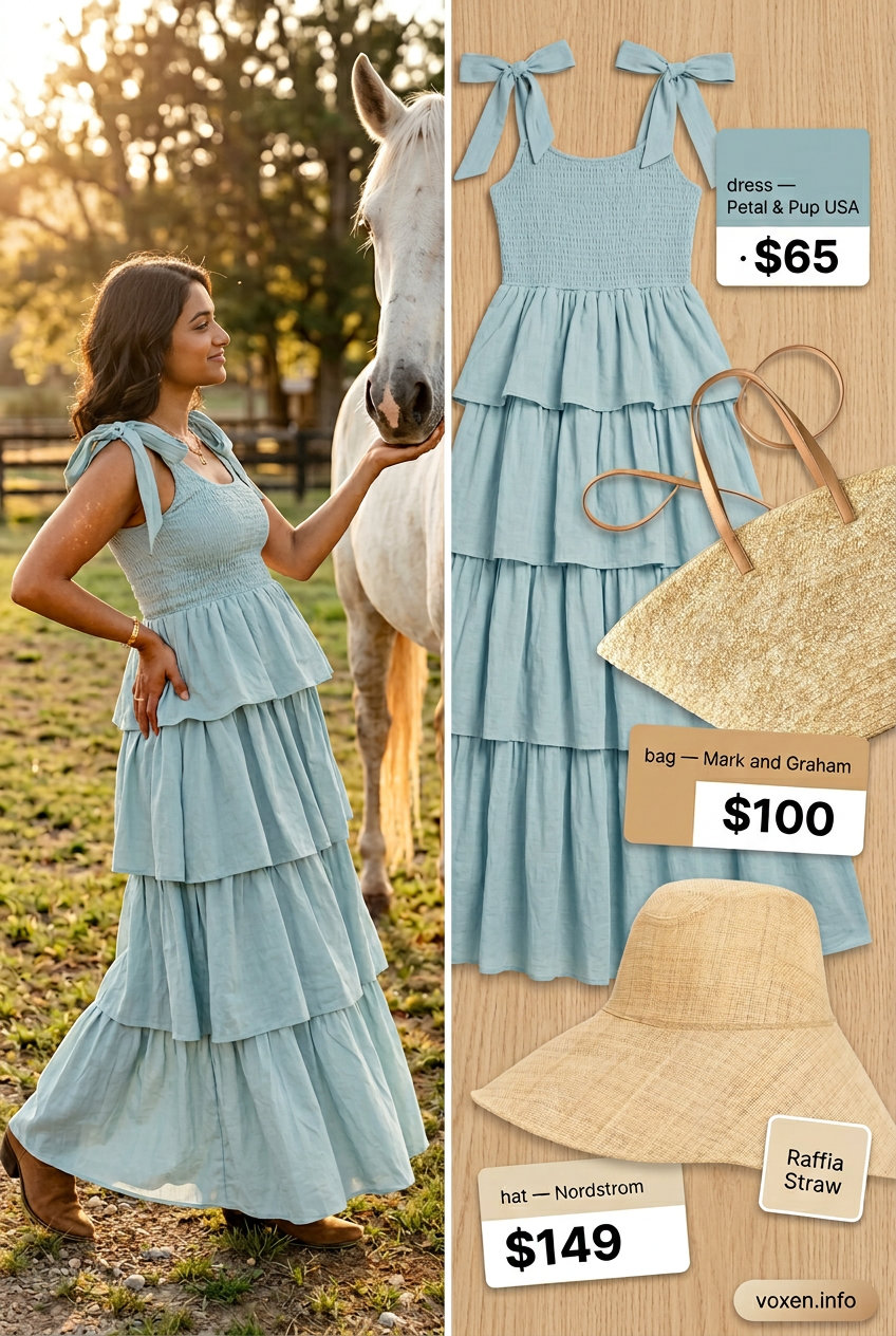 Relaxed sky blue maxi dress for women 2026, perfect for beach days and casual summer evenings.