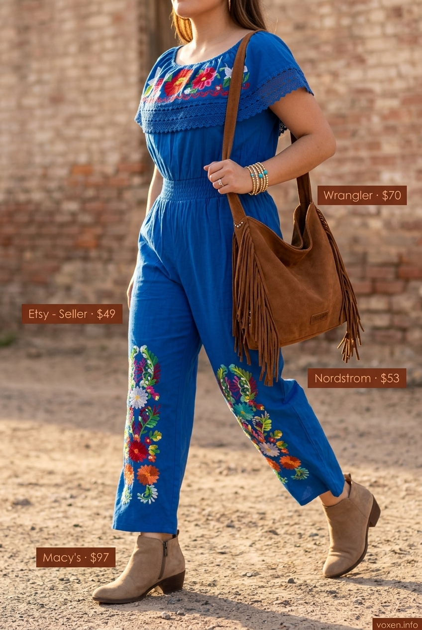 Boho Festival Romper Outfits for Women 2026 Boho terracotta peasant romper outfit for women 2026, perfect for festivals and summer casual events.