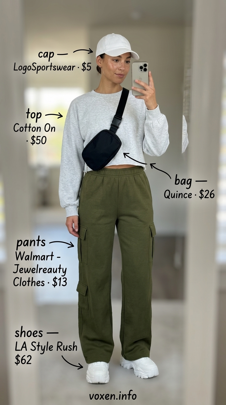 Urban Explorer: Khaki green wide leg pants outfits for women 2026, perfect for travel and casual errands.
