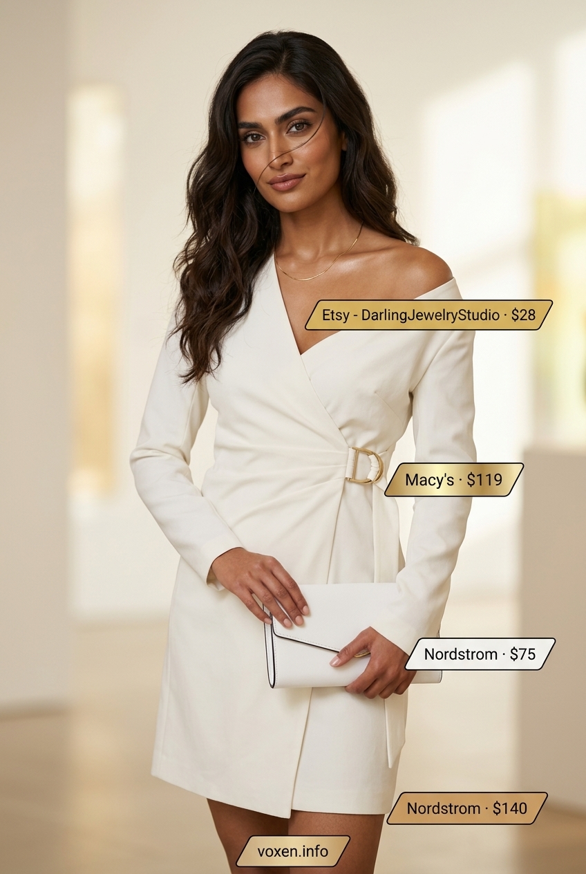 Ivory silk wrap dress for elegant summer events 2026, perfect for gallery openings and dinners.