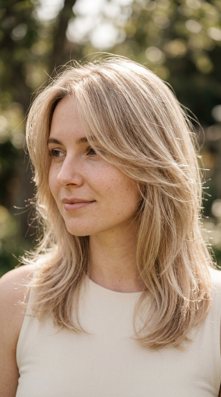Summer Wolf Cut 2026: Ethereal Beige Blonde long beige blonde wolf cut with vanilla babylights and diffused layers for summer