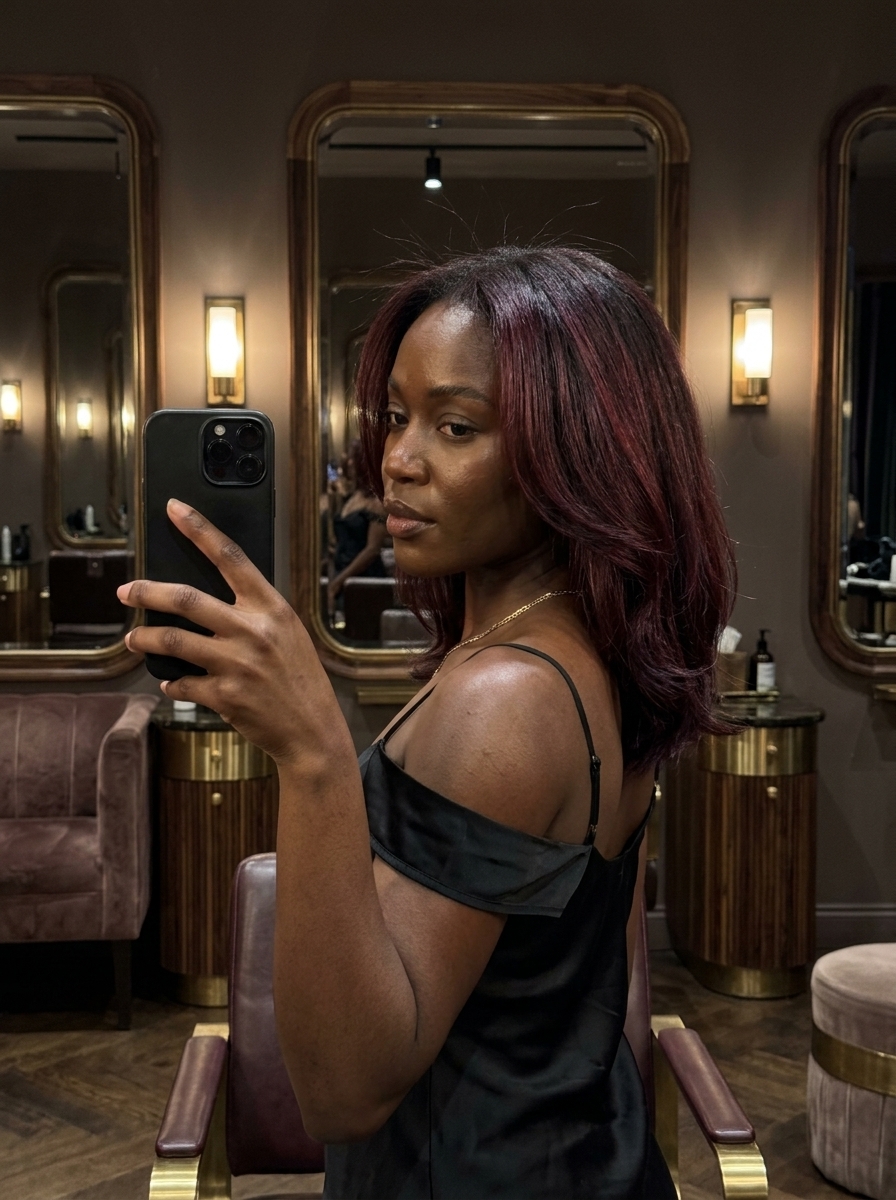 long black cherry balayage with violet-red undertones for summer 2026