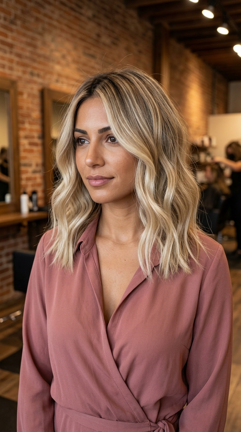 long butterfly layers buttercream blonde balayage with vanilla blonde for summer 2026