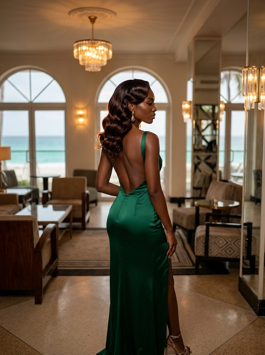 long glossy retro waves with deep espresso shine for summer