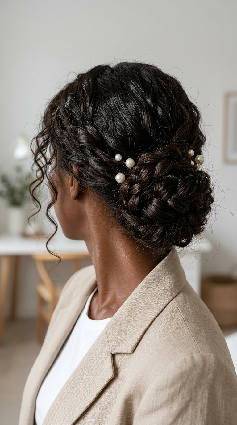 long deep espresso brunette textured layered haircut with face-framing curls for summer