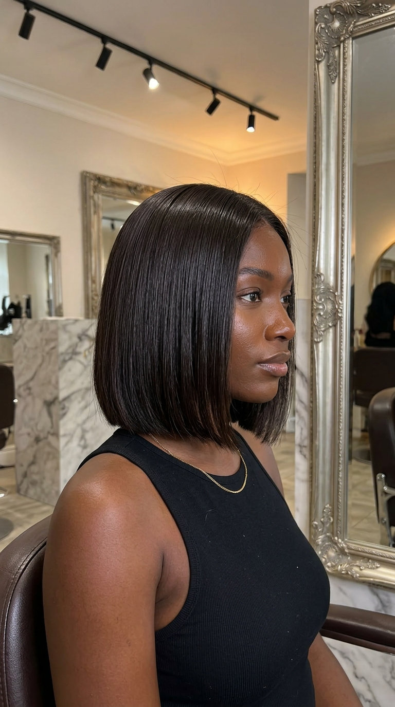 jaw-length blunt bob haircut in espresso roast with zero layers for sleek summer 2026