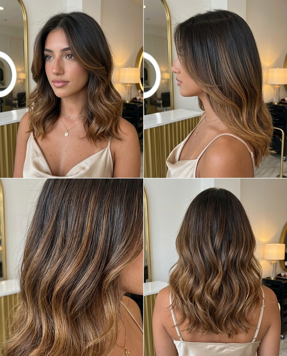 long deep espresso caramel melt with golden tips for summer 2026