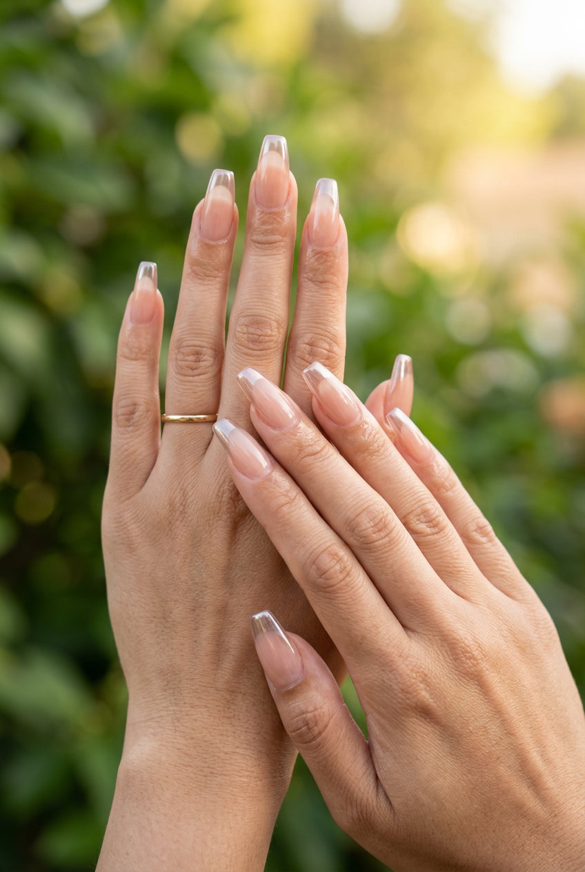 Soft Yellow Jelly French Manicure Summer 2026 Soft yellow jelly French manicure summer 2026 on squoval nails for a whimsical vacation look.