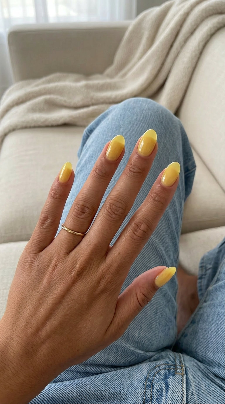 Butter Yellow Jelly Radiance manicure colors summer 2026 for juicy, playful, bright festival vibes.