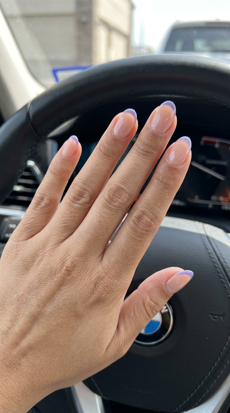 Cool Lavender Micro French manicure colors summer 2026 for sophisticated, minimalist chic daily wear or date night.