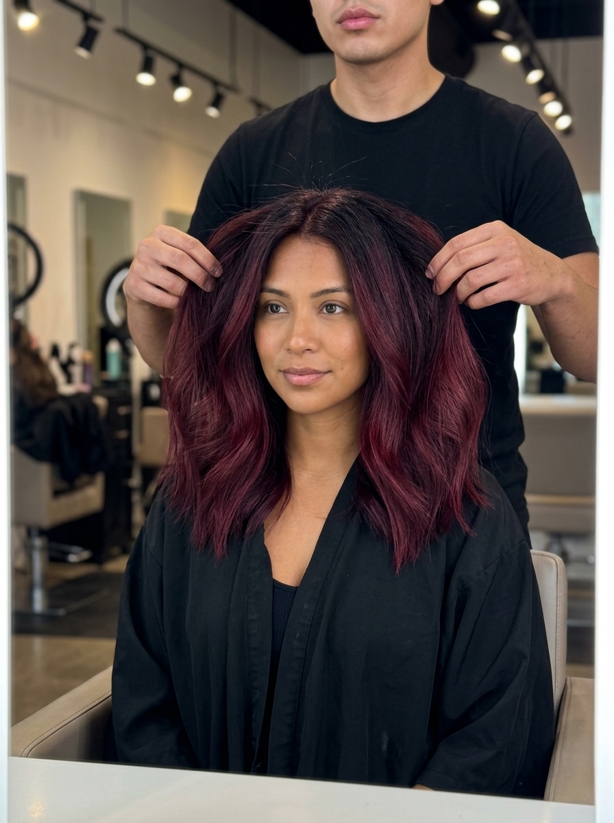 long layered velvet merlot color melt with black cherry and merlot for summer 2026