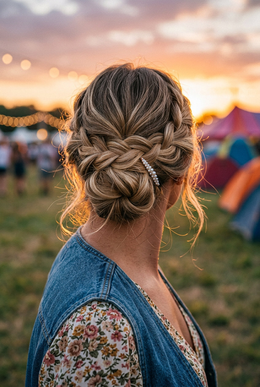 medium mushroom bronde ombré with soft face-framing layers and natural waves for summer